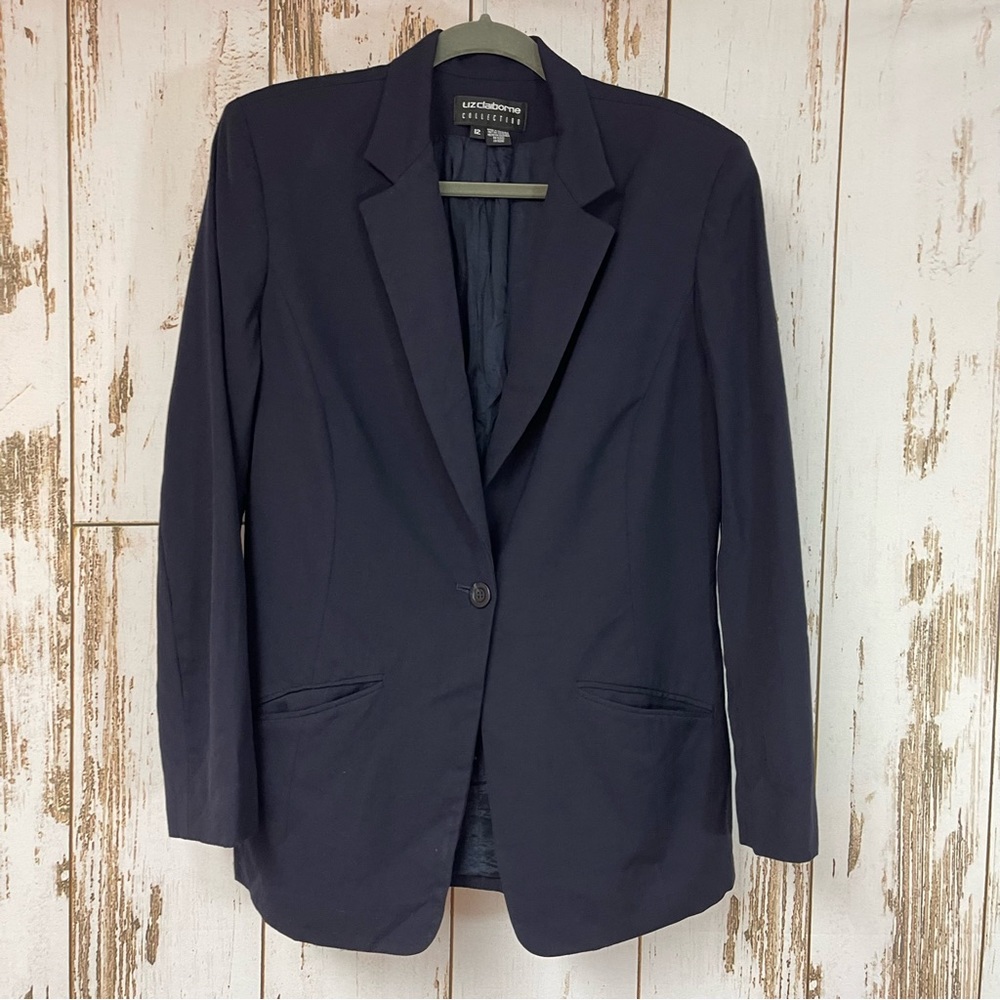 Liz Claiborne Navy Single-Button Blazer - Women
